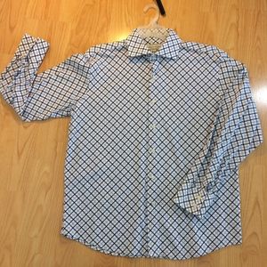 Mens vintage diagonal plaid shirt retro